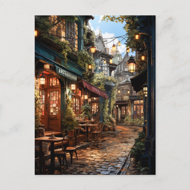 Invitation Carte Postale Cosy Summer Alley (Devant)