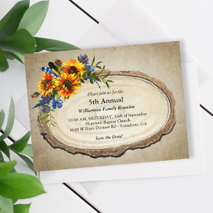 Invitation Carte Postale Coupe de tournesol rustique de la Réunion familial