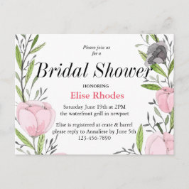 Invitation Carte Postale Courbe florale simple et moderne dessinée