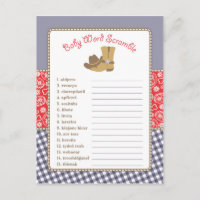 Cowboy Baby shower Mot Jeu