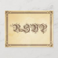 Crème vintage & Mariage Poster Brown RSVP