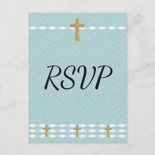 Invitation Carte Postale Croix de lumière Jésus Christ RSVP (Devant)