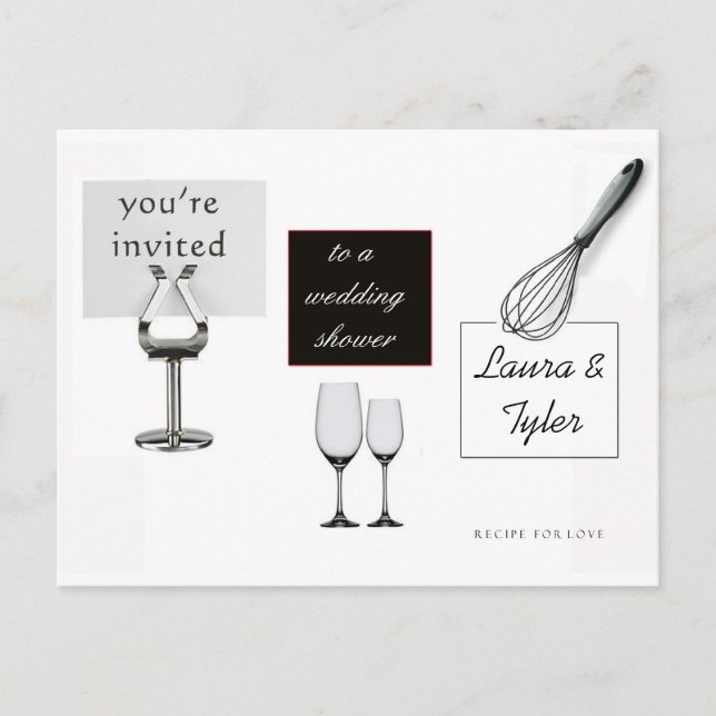 Invitation Carte Postale Customisez votre propre thème de cuisine douche nu (Devant)