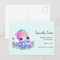 Cute Octopus Sea Creature Enregistrer la date