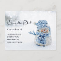 Cute Snowman en hiver Photo Enregistrer la date