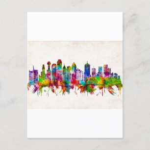 Invitation Carte Postale Dallas Texas Skyline
