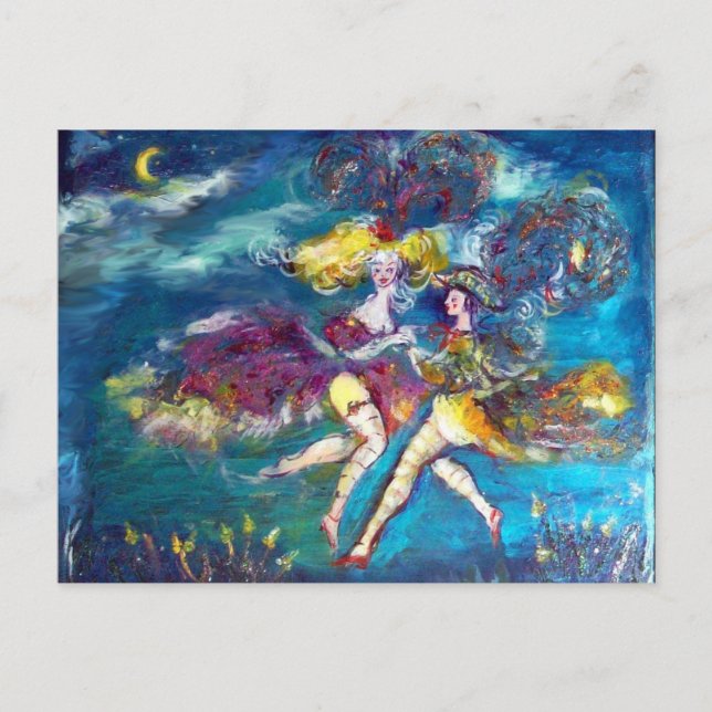 INVITATION CARTE POSTALE DANSE DE CARNIVAL DANS LA NUIT (Devant)