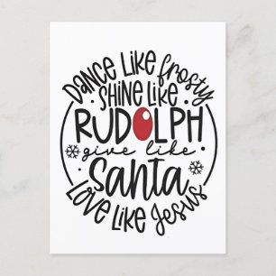 Invitation Carte Postale Dansez comme Frosty Brillez comme Rudolph Noël