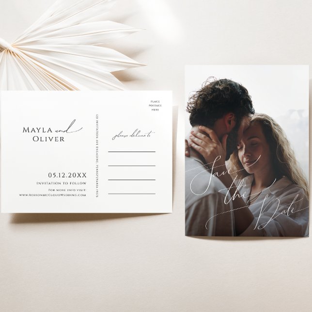 Invitation Carte Postale Date de sauvegarde de photo complète de scénario m (Créateur téléchargé)