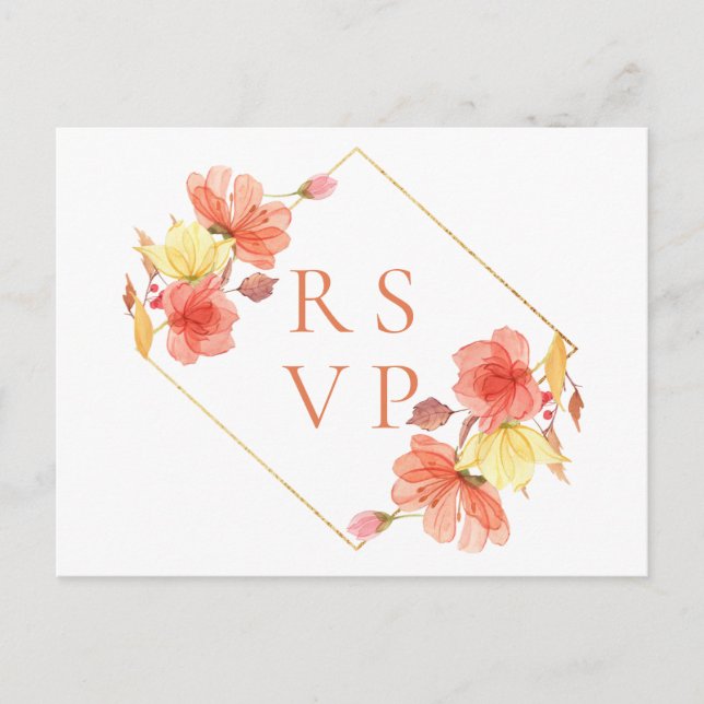 Invitation Carte Postale Demande de chanson de RSVP de mariage floral de co (Devant)