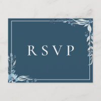 Demande de chanson RSVP de mariage floral bleu élé