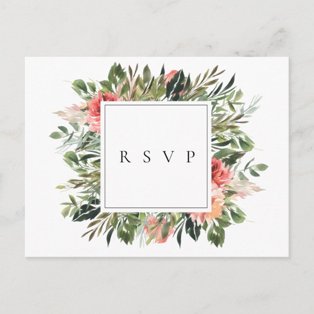 Invitation Carte Postale Demande de réponse de mariage d'été bohème et dema (Devant)