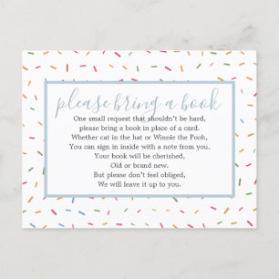Invitation Carte Postale Demande d'insertion de livre pour Baby Sprinkle Ba
