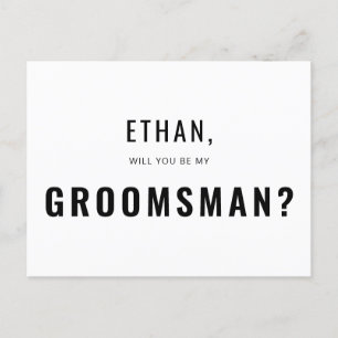 Invitation Carte Postale Demande Groomsman Simple
