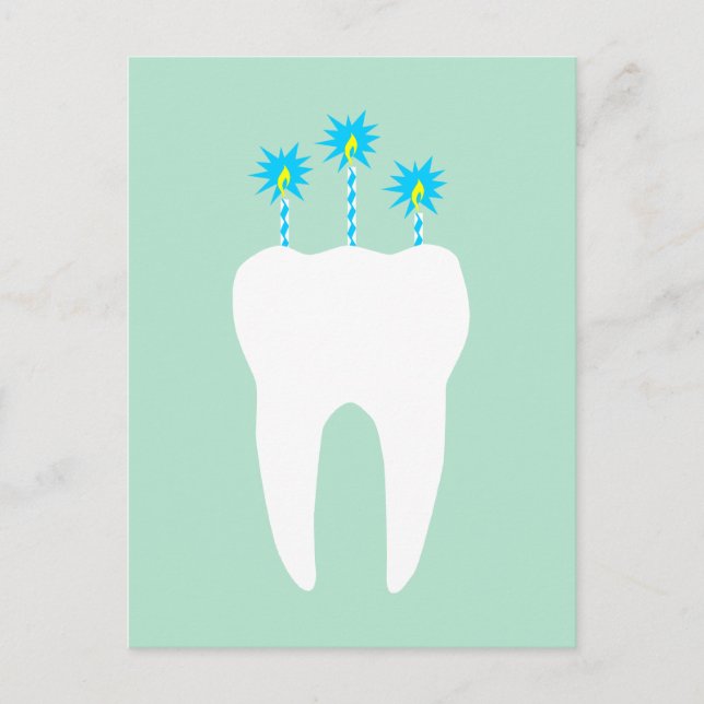 Invitation Carte Postale Dent de célébration avec bougies (Devant)