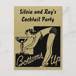 Invitation Carte Postale Derniers vers le haut Cocktail Party Personnalisé