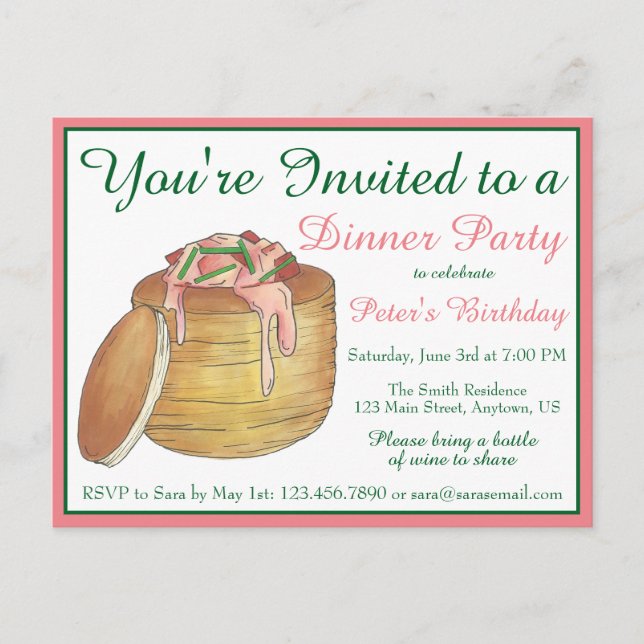 Invitation Carte Postale Dîner de langouste Newburg New York City (Devant)