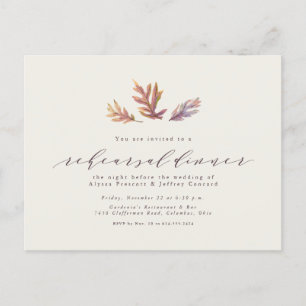 Invitation Carte Postale Dîner de répétition des feuilles d'automne