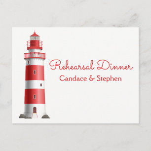 Invitation Carte Postale Dîner de répétition nautique Mariage de plage de L