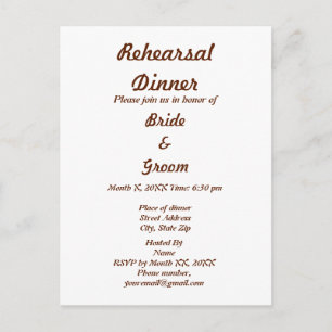 Invitation Carte Postale Dîner de répétition pour mariées et mariées person