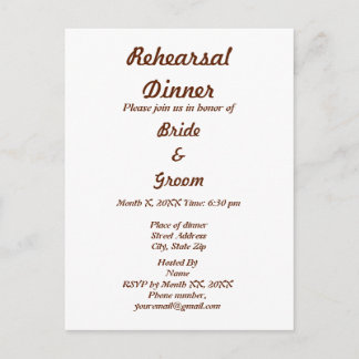 Invitation Carte Postale Dîner de répétition pour mariées et mariées person