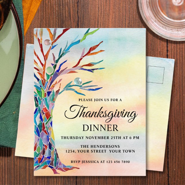 Invitation Carte Postale Dîner Thanksgiving (Créateur téléchargé)