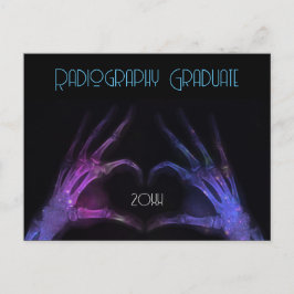Invitation Carte Postale "Diplômé en radiographie" Xray Heart