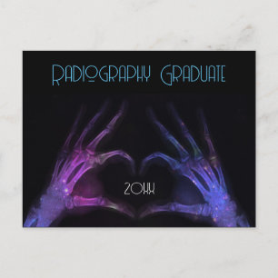 Invitation Carte Postale "Diplômé en radiographie" Xray Heart