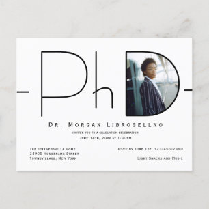 Invitation Carte Postale Doctorat photo moderne
