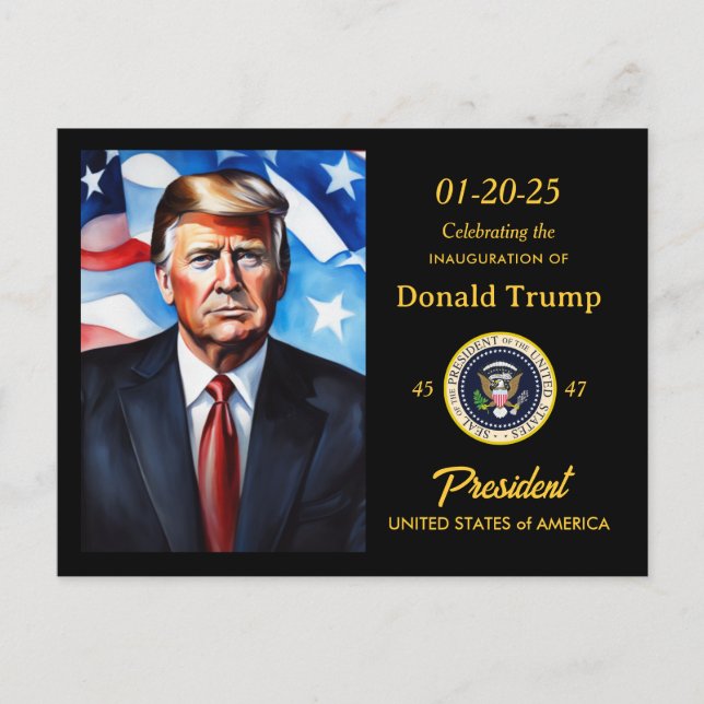 Invitation Carte Postale Donald Trump Parti de surveillance de l'investitur (Devant)
