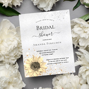 Invitation Carte Postale Douche nuptiale argent parties scintillant de tour