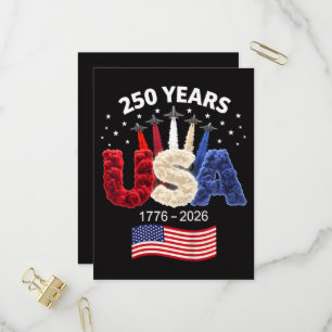 Invitation Carte Postale Drapeau américain 250e anniversaire USA 250 ans