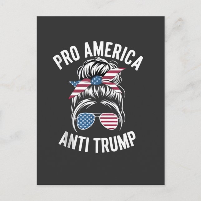 Invitation Carte Postale Drapeau américain pro-Amérique anti-Trump résiste (Devant)