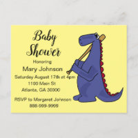 Drôle Dinosaur Baby shower du joueur de baseball