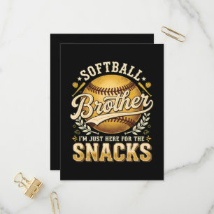 Invitation Carte Postale Drôle Frère de Softball Snacks Sports