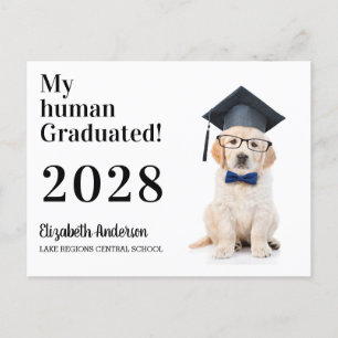 Invitation Carte Postale Drôle Puppy Graduate Party