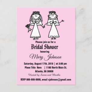 Invitation Carte Postale Drôle Wedding shower de mariée gay