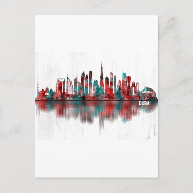 Invitation Carte Postale Dubaï United Arab Emirat Skyline (Devant)