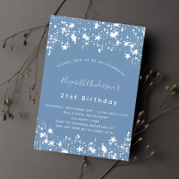 Dusty bleu blanc étoiles fête d'anniversaire