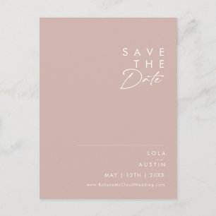 Invitation Carte Postale Dusty Boho   Rose et Violet Save The Date