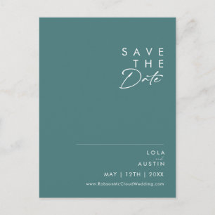 Invitation Carte Postale Dusty Boho   Vert Enregistrer la date