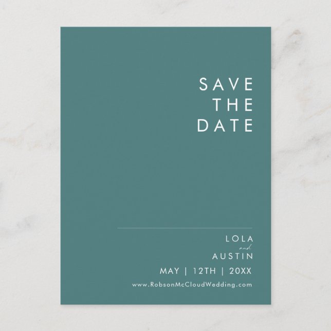 Invitation Carte Postale Dusty Boho | Vert Save The Date (Devant)