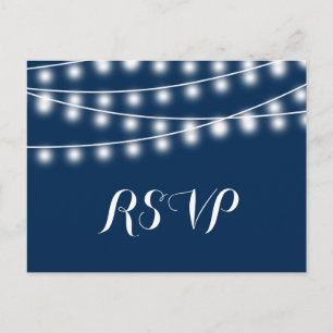 Invitation Carte Postale Éclairages de chaîne Mariage d'été RSVP