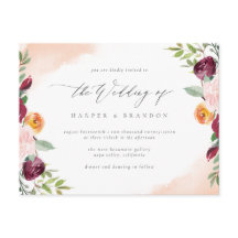 Élégant Burgundy Blush Floral Mariage