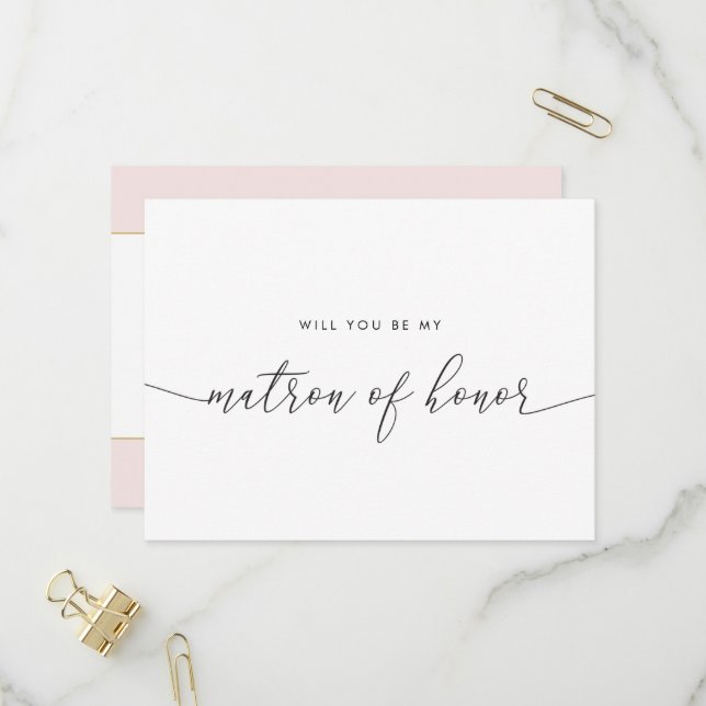 Invitation Carte Postale Elégant coeur d'or vous serez mon maître d'honneur (Devant/Arrière en situation)