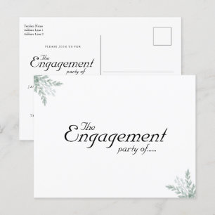 Invitation Carte Postale Élégant Eucalyptus Floral Enregistrer Le Fiançaill