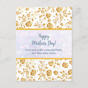 Invitation Carte Postale Élégant floral aquarelle pour Bonne Fête des Mères
