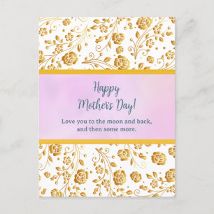 Invitation Carte Postale Élégant floral aquarelle pour une bonne fête des m