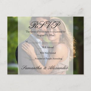 Invitation Carte Postale Élégant Mariage photo de superposition de Sheer