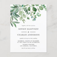 Elégante aquarelle Eucalyptus Mariage vert